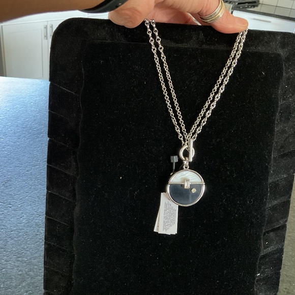 NWT black and white medallian convertible necklace by WHBM
